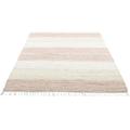 Teppich THEKO "Stripe Cotton" Teppiche Gr. B/L: 160 cm x 230 cm, 5 mm, 1 St., beige Fransenteppich Baumwollteppiche Flachgewebe, gestreift, reine Baumwolle, handgewebt, mit Fransen