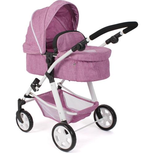 „Kombi-Puppenwagen CHIC2000 „“Nele, Jeans Pink““ Puppenwagen rosa (jeans pink) Kinder Puppenwagen -trage zusammenklappbar“