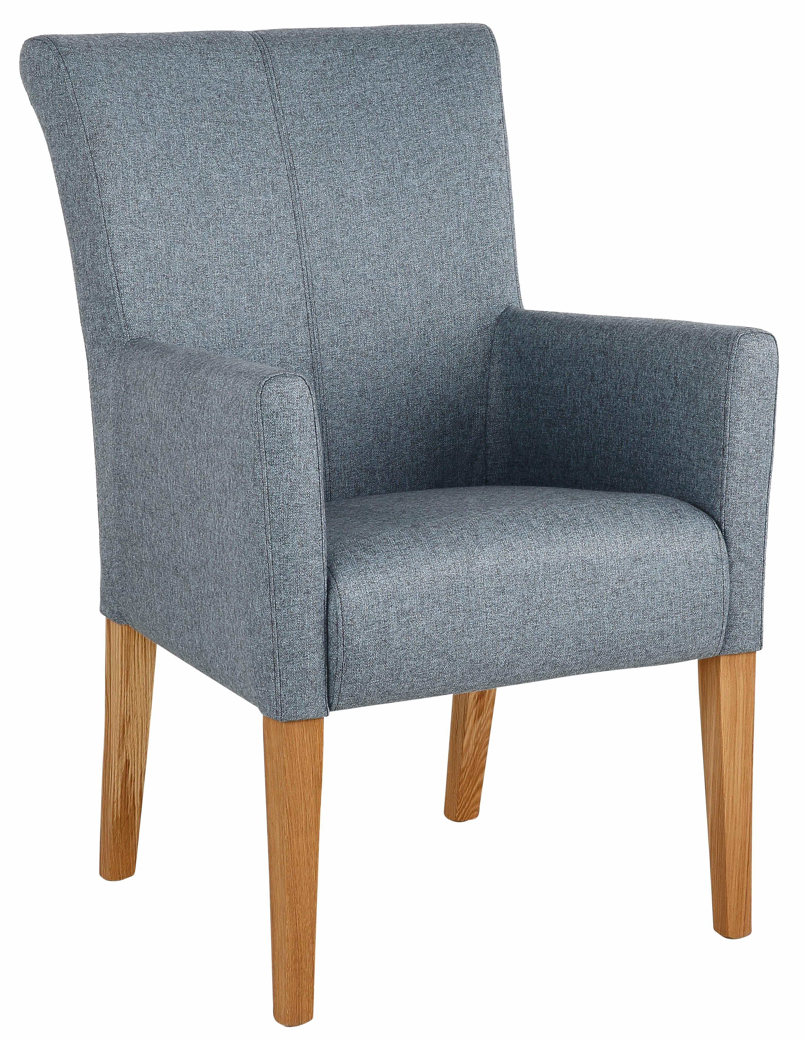 Armlehnstuhl HOME AFFAIRE "King BESTSELLER", blau (petrol, eiche natur), B:60cm H:92cm T:65cm, Polyester, Stühle, Armlehnstuhl, Esszimmerstuhl mit bequemer Polsterung, Esszimmersessel mit Armlehnen