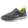 Sneaker SKECHERS "Track", Herren, Gr. 45, grau (grau schwarz), Leder, Textil, sportlich, Schuhe, mit seitlichem Logo, Freizeitschuh, Halbschuh, Schnürschuh