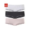 Panty LASCANA Gr. 36/38, 3 St., bunt (rosa, weiß, schwarz) Damen Unterhosen Spar-Sets