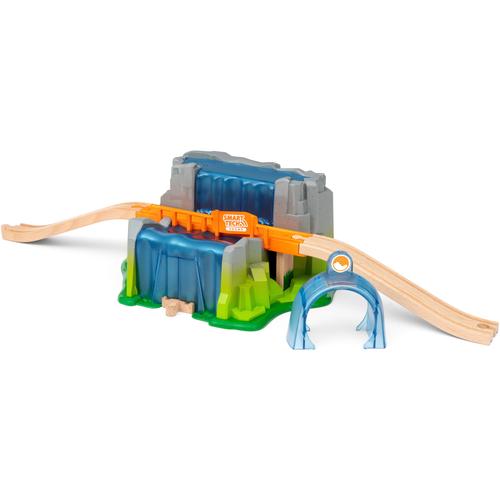 "Spielzeugeisenbahn-Tunnel BRIO ""BRIO WORLD, Smart Tech Sound Wasserfall-Tunnel"" Spielzeugeisenbahn-Erweiterungen bunt (grau, blau, grün, orange, holzfarben) Kinder Ab 3-5 Jahren"