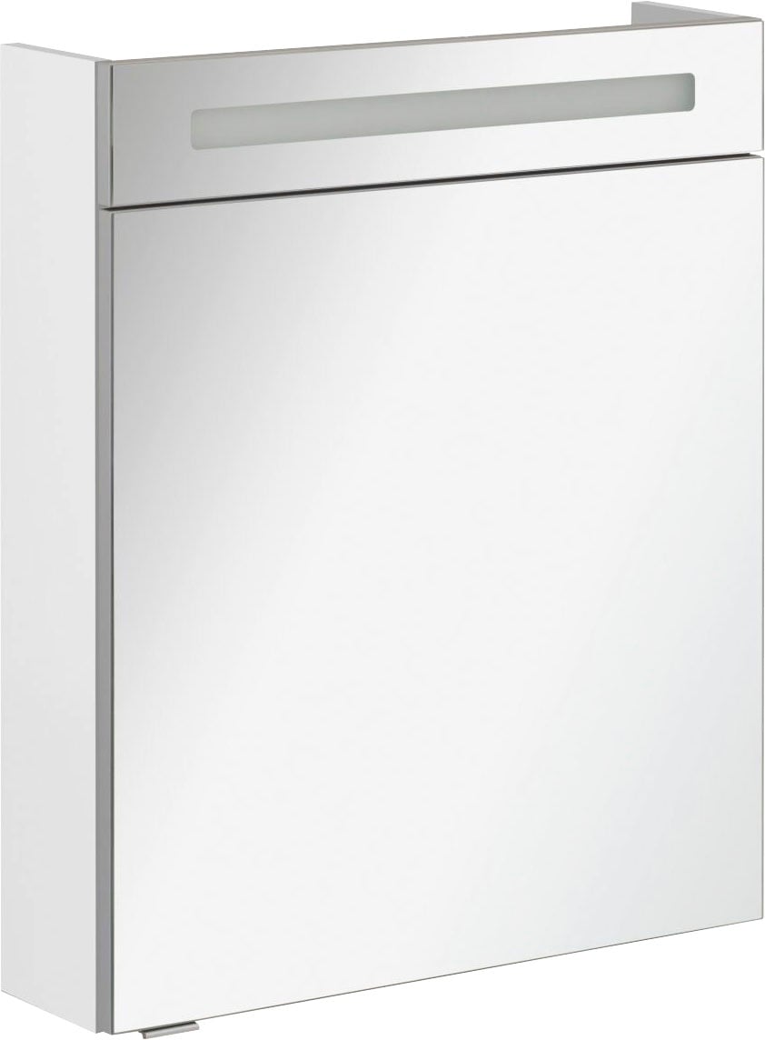 Spiegelschrank FACKELMANN "CL 60 - weiß", silber (silberfarben), B:60cm H:71cm T:16cm, Schränke, Badmöbel LED-Spiegelschrank, Breite 60 cm, 1 Tür Image