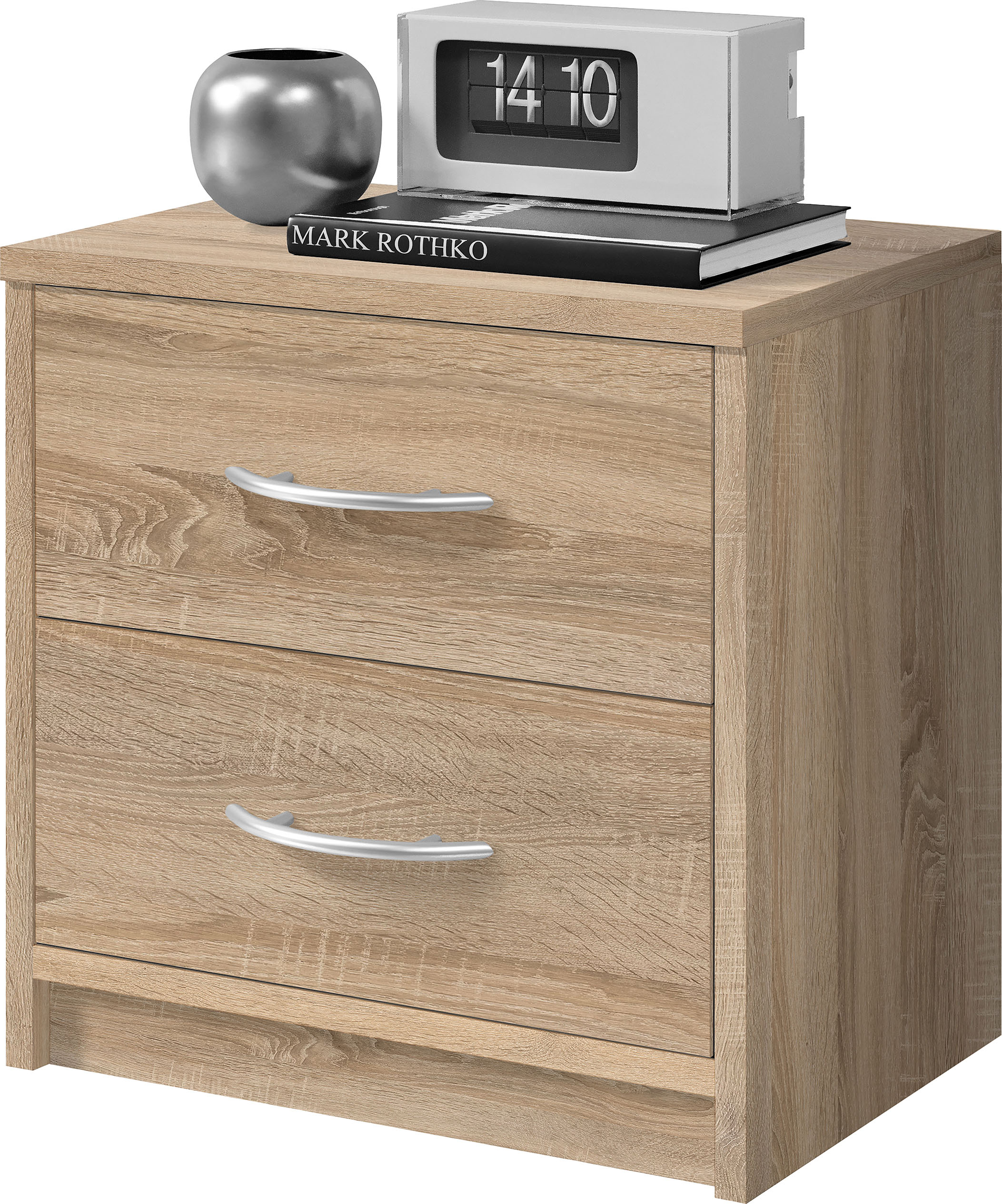 Nachttisch SCHLAFKONTOR "Pepe", braun (eiche sonoma), B:38,5cm H:39cm T:28,2cm, Tische, Nachttisch