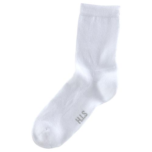 Socken H.I.S Gr. 39-42, weiß (6x weiß) Damen Socken mit bequemem Frottee