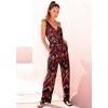 Overall BUFFALO, Damen, Gr. 38, N-Gr, rot (rot, bedruckt), Jersey, Obermaterial: 100% Viskose, bedruckt, modisch, figurumspielend lang, V-Ausschnitt, ohne Ärmel, Overalls, mit Alloverprint und weitem Bein, sommerlicher Jumpsuit mit Taschen