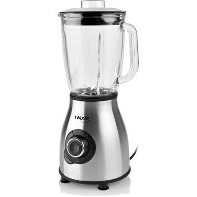 ETA Standmixer "TWIXER ETA601190000", silber (edelstahlfarben), B:21cm H:42cm T:19cm, Zerkleinerer, Glasbehälter, voreingestellte Programme
