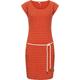 Jerseykleid RAGWEAR "Tag Zig Zag" Gr. XXL (44), Normalgrößen, orange (terrakotta) Damen Kleider Freizeitkleider stylisches Shirtkleid mit coolem Print u. Bindekordel