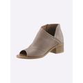 Sandalette Gr. 39, grau (taupe) Damen Schuhe Sommerboots Peeptoe Ankleboots Peeptoe-Stiefeletten