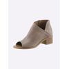 Sandalette ANDREA CONTI, Damen, Gr. 40, grau (taupe), Leder, Glattleder, modisch, Schuhe Sommerboots Schaftsandale Ankleboots