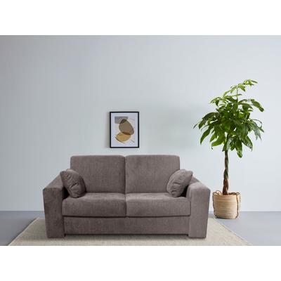 2-Sitzer HOME AFFAIRE "Roma Matratzenhöhe 14 cm", braun, B:180cm H:85cm T:95cm, 100% Polyester, Sofas, Dauerschlaffunktion, mit Unterfederung, Liegemaße ca 123x198 cm Image