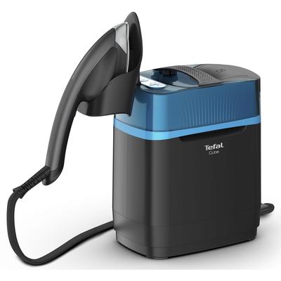 TEFAL Dampfbürste "UT2020 Cube", schwarz (schwarz, blau), B:28,5cm H:31cm T:39,2cm, Bügeleisen, desinfizieren,vertikales