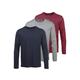 Langarmshirt MAN'S WORLD "neue Farbe ", Herren, Gr. 64/66 (XXXL), bunt (rot, marine, grau, meliert), Single Jersey, Obermaterial: 100% Baumwolle, unifarben, Basic, regular fit, Rundhals, Langarm normaler Saum, Shirts, Langarm, unifarben, aus...
