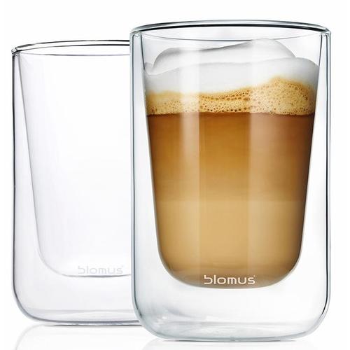 "Thermoglas BLOMUS ""NERO"" Trinkgefäße farblos Doppelwandiges Glas Doppelwandige Gläser Doppelwandig, Inhalt 250 ml, 2-teilig"