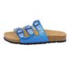 Pantolette LICO "Pantolette Bioline Flower", Gr. 40, blau, Synthetik, Schuhe Damenschuh Pantolette Sommerschuh Schlappen