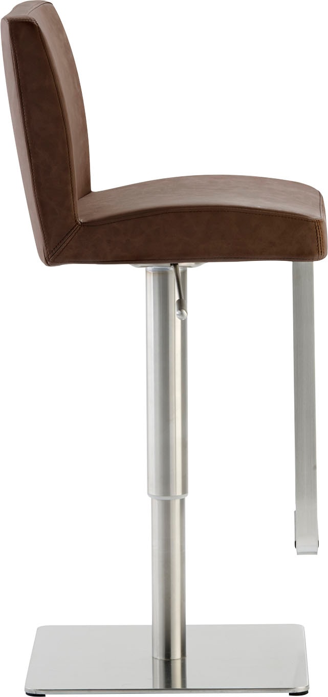 Barhocker MAYER SITZMÖBEL "Bar- und Tresenhocker myBREAK", braun (vintage braun), B:40cm H:59cm T:36cm, Hocker, Barhocker, Gestell Edelstahl gebürstet