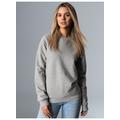 Sweatshirt TRIGEMA "TRIGEMA Sweatshirt mit angerauter Innenseite", Damen, Gr. XL, grau (grau, melange), 70% Baumwolle, 30% Polyester, Basic, Sweatshirts