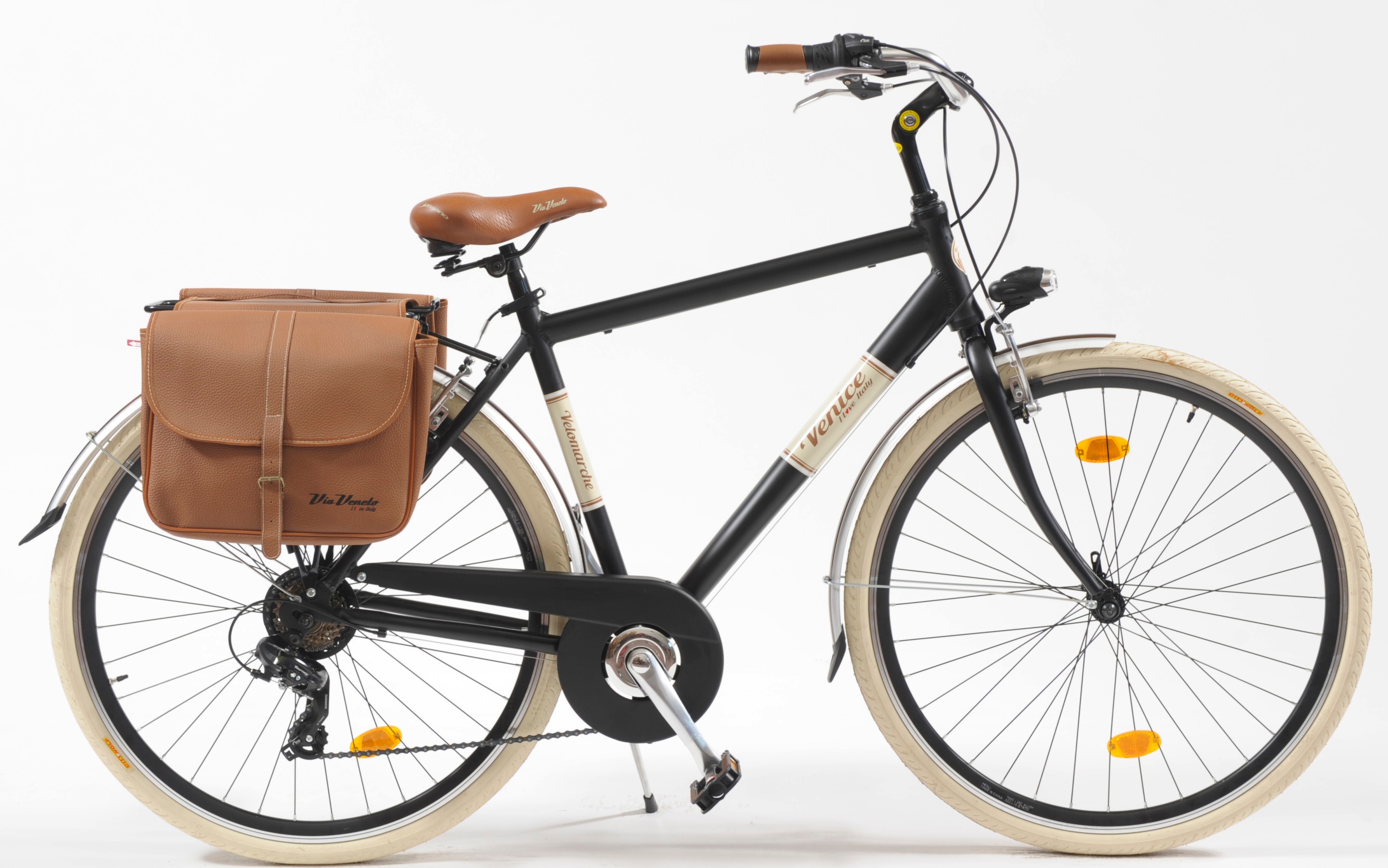Cityrad "Citybike 605 Alu Man" Gr. 50, schwarz (schwarz, schwarz), VENICE - I LOVE ITALY, Fahrräder, 50cm, 28 Zoll (71,12cm), für Herren, Kettenschaltung Image