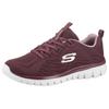 Sneaker SKECHERS "Graceful - Get Connected", Damen, Gr. 37, rot (bordeaux), Textil, sportlich, Schuhe, Freizeitschuh, Halbschuh, Schnürschuh mit Memory Foam