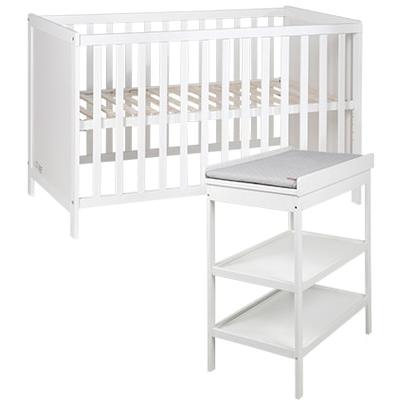 Babymöbel-Set ROBA "Style" Gr. Beistellbett & Wickelregal, B/H: 60 cm x 120 cm, weiß Baby Schlafzimmermöbel-Sets Baby-Bettsets