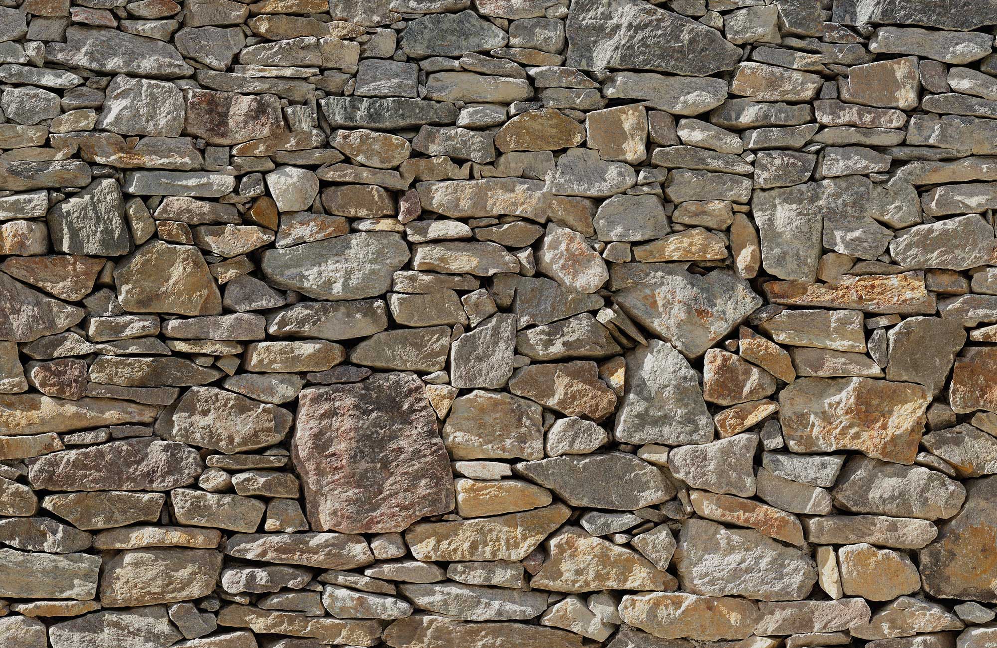 Vliestapete KOMAR "Digitaldruck Vlies - Stone Wall - Größe 400 x 260 cm", bunt (bunt, bunt), B:400m L:260m, Vlies, Tapeten, Wohnzimmer, Schlafzimmer