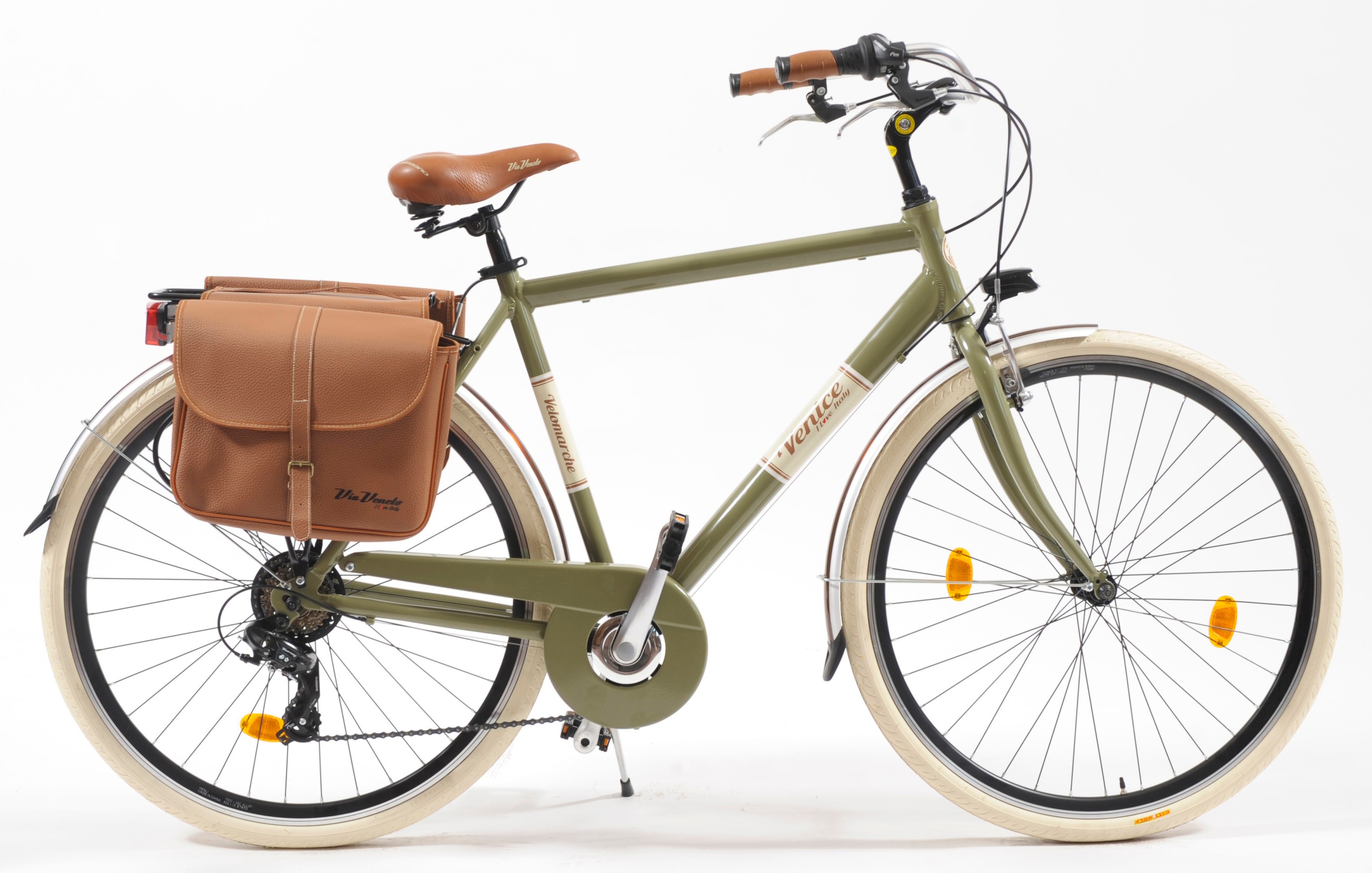 Cityrad "Citybike 605 Alu Man" Gr. 54, grün (schlamm, grau), VENICE - I LOVE ITALY, Fahrräder, 54cm, 28 Zoll (71,12cm), für Herren, Kettenschaltung Image