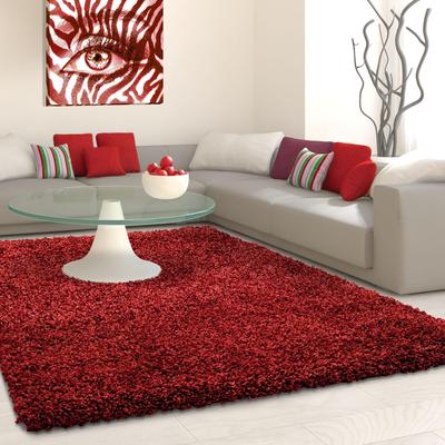 Hochflor-Teppich AYYILDIZ TEPPICHE "Life Shaggy 1500" Gr. 8, rot, B:300cm H:30mm L:400cm, Kunstfaser, Teppiche, Langflor