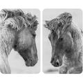 Herd-Abdeckplatte WENKO "Horses" Herdabdeckplatten Gr. B/H/L: 30 cm x 5,5 cm x 52 cm, 2 tlg., bunt (bunt, grau) Küchendekoration