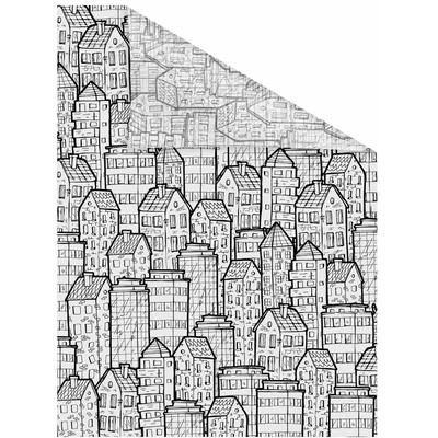 Fensterfolie LICHTBLICK ORIGINAL "Stadt" Gr. 4, schwarz (schwarz, weiß), B:100cm L:130cm, PVC, Fensterfolien, selbstklebend, Sichtschutz Image