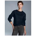 Sweatshirt TRIGEMA "TRIGEMA Sweatshirt mit angerauter Innenseite", Damen, Gr. XL, blau (navy), 70% Baumwolle, 30% Polyester, Basic, Sweatshirts