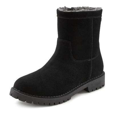 Winterstiefel LASCANA, Damen, Gr. 37, schwarz, Obermaterial: 100% Rindsleder. Futter: 100% Textilmaterial. Decksohle: 10