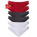 Bikinislip VIVANCE ACTIVE Gr. 40/42, 6 St., rot (rot, schwarz, weiß) Damen Unterhosen Bekleidung