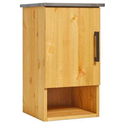 Hängeschrank WELLTIME "Mary", grau (natur, anthrazit), B:33cm H:57cm T:33cm, Massivholz, Schränke, Badmöbel im Landhaus-Stil, Breite 33 cm, aus Massivholz Image