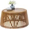 Beistelltisch TOM TAILOR HOME "T-RATTAN SIDE TABLE LARGE", beige (natur), B:45cm H:38cm, Tische, großer Beistelltisch aus Rattan mit Platte aus recycletem Teakholz