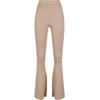 Leggings URBAN CLASSICS "Urban Classics Damen Ladies Rib Knit Bootcut Leggings", Damen, Gr. M, US-Größen, grau (lighttaupe), 35% Viskose, 35% Polyacryl, 30% Polyamid, unifarben, slim fit, Hosen