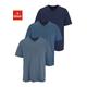 Unterziehshirt H.I.S Gr. 9/XXXL, N-Gr, blau (dunkelblau, mittelblau, graublau) Herren Unterhemden