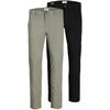 Chinohose JACK & JONES "SLIM FIT MARCO 2PCS", Herren, Gr. 32, Länge 32, schwarz, Obermaterial: 98% Baumwolle, 2% Elasthan, modisch, schmal, Hosen
