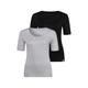 T-Shirt BENCH. Gr. 48/50, schwarz (schwarz, grau, meliert) Damen Shirts T-Shirts