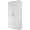 Mehrzweckschrank RAUCH "Garderobe Drehtürenschrank Kleiderschrank Schrank Schuhschrank MINOSA", weiß (alpinweiß, hochglanz weiß), B:91cm H:197cm T:41cm, Holzwerkstoff, Schränke, Breite 91 cm mit 4 Einlegeböden, viel Stauraum MADE IN GERMANY