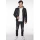 Lederjacke MUSTANG "3102137", Herren, Gr. 3XL, grau, Obermaterial: 100% Leder, Lamm / Innenfutter: 90% Baumwolle, 10% Viskose / Füllung: 100% Polyester / Ärmelfutter: 100% Polyester / Kapuze: 90% Baumwolle, 10% Viskose, Jacken