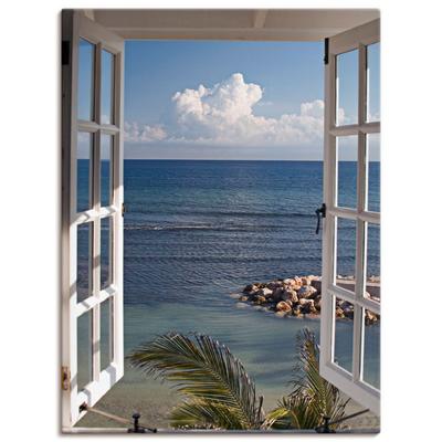 Wandbild ARTLAND "Fenster zum Paradies", blau (farbe bild(er): blau), B:30cm H:40cm, Bilder, als Alubild, Outdoorbild, Leinwandbild, Poster, Wandaufkleber Image