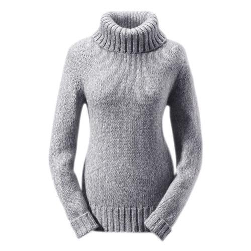 Rollkragenpullover ANISTON CASUAL Gr. 38, grau (grau, meliert) Damen Pullover Bestseller