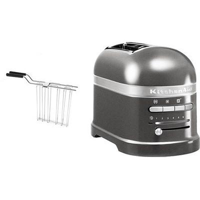 KITCHENAID Toaster "Artisan 5KMT2204EMS MEDALLION-SILBER", silber (medallion, silber), B:18cm H:22,5cm T:33cm, Toaster, mit Sandwichzange Image