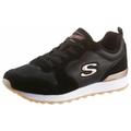 Sneaker SKECHERS "OG 85 - GOLDN GURL", Damen, Gr. 35, schwarz (schwarz, goldfarben), Veloursleder, Textil, Synthetik, sportlich, Schuhe, Schnürschuh, Original-Retro-Jogginschuh mit Air-Cooled Memory Foam