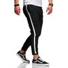 Chinohose BEHYPE "Madrid", Herren, Gr. 33, US-Größen, schwarz-weiß (schwarz, weiß), 70% Baumwolle, 27% Polyester, 3% Elasthan, Hosen, mit seitlichem Streifen