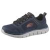 Sneaker SKECHERS "TRACK-KNOCKHILL", Herren, Gr. 43, blau (navy, orange), Leder, Textil, sportlich, Schuhe, mit gepolsterter Innensohle, Freizeitschuh, Halbschuh, Schnürschuh
