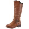 Stiefel RIEKER, Damen, Gr. 40, Varioschaft, braun (cognac, used), Lederimitat, used, klassisch, Schuhe Damenschuh Reißverschlussstiefel Stiefel Winterstiefel, Winterstiefel, Blockabsatz, mit Tex Membran, Varioschaft