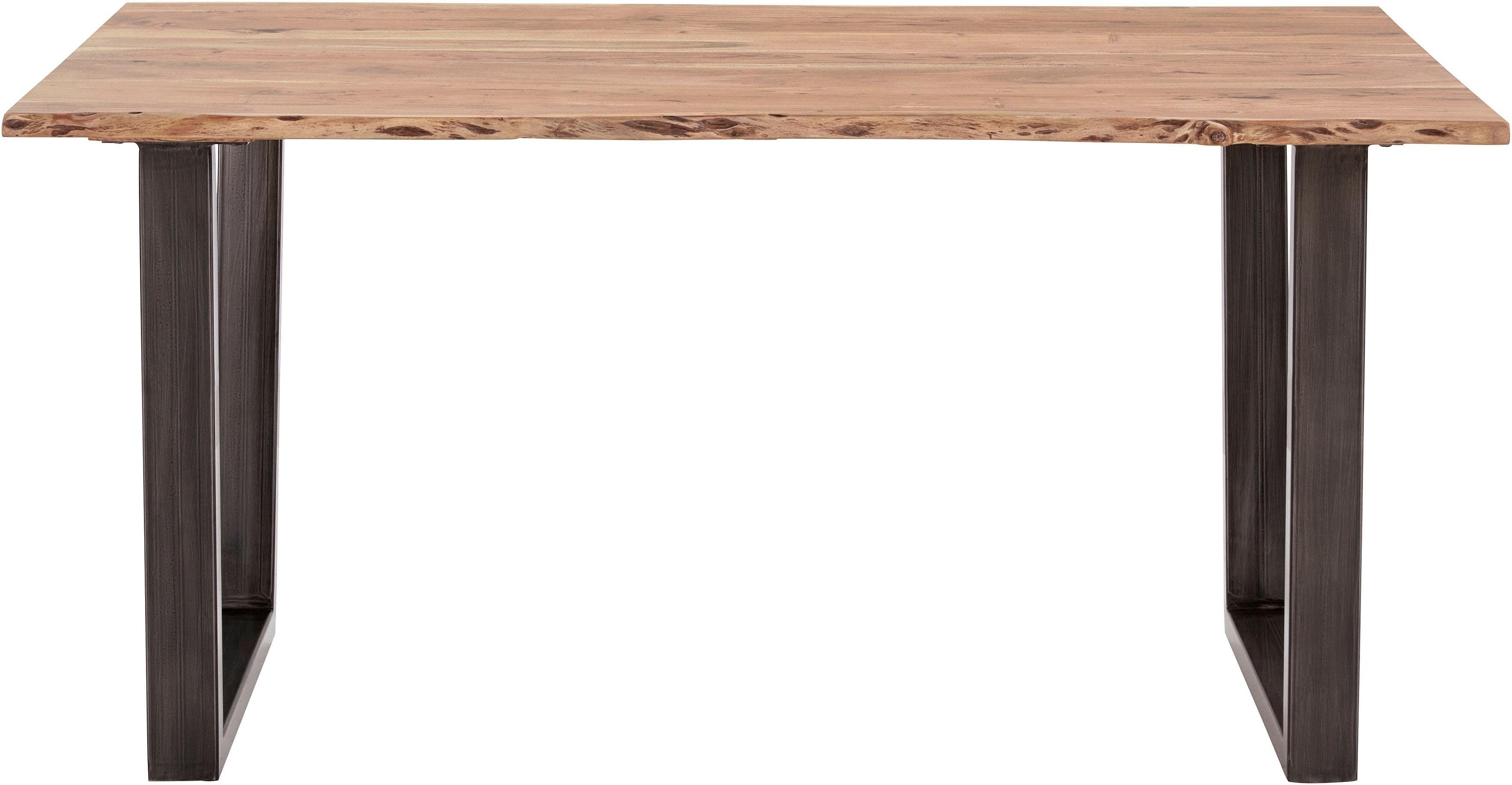 Esstisch MCA LIVING "Calabria", braun (akazie natur, antik gewischt, akazie natur), B:160cm H:78cm T:90cm, 100% Akazie, Tische, Rechteckiger Esstisch Esstisch Holz-Esstische, Massivholz mit Baumkante