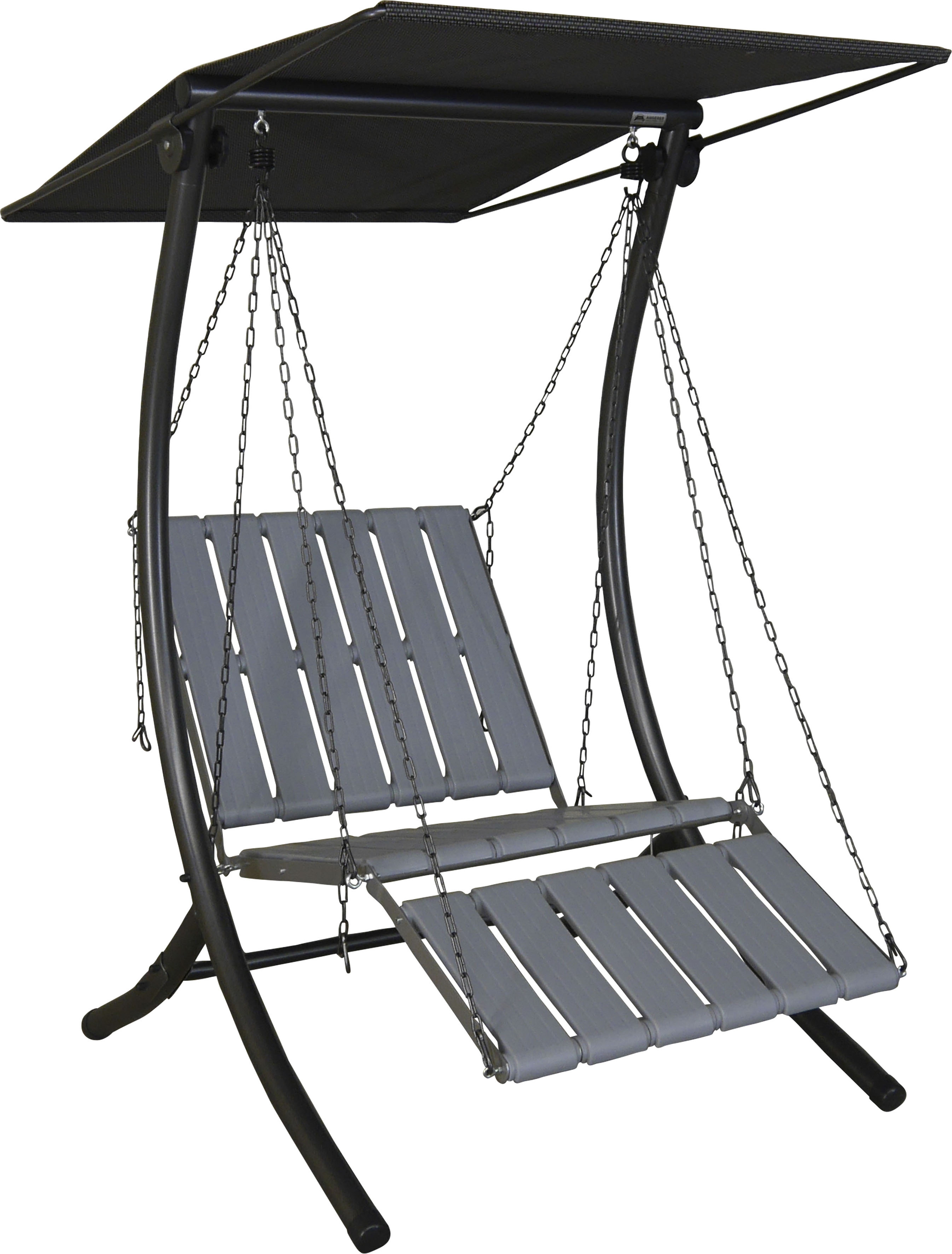 Hollywoodschaukel "Luxus Smart stone", grau (grau, grau), B:100cm H:160cm T:145cm, Obermaterial: 100% Polyester, ANGERER FREIZEITMÖBEL, Hollywoodschaukeln, BxTxH: 100x145x160 cm