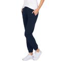 Jerseyhose TRIGEMA "TRIGEMA Bequeme Jogginghose mit großen Taschen" Gr. L, US-Größen, blau (navy) Damen Hosen Jerseyhosen